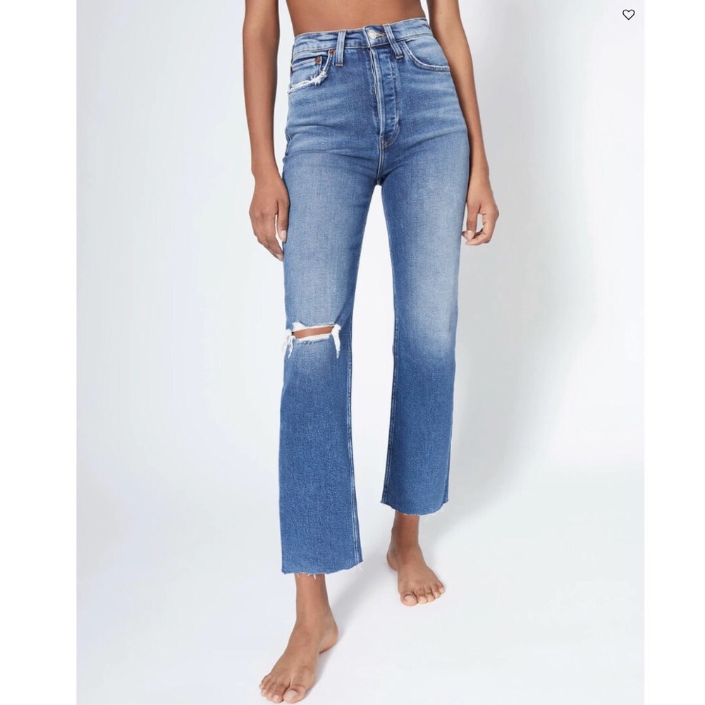 Re/Done Stove Pipe Stretch Ultra High Rise Jeans